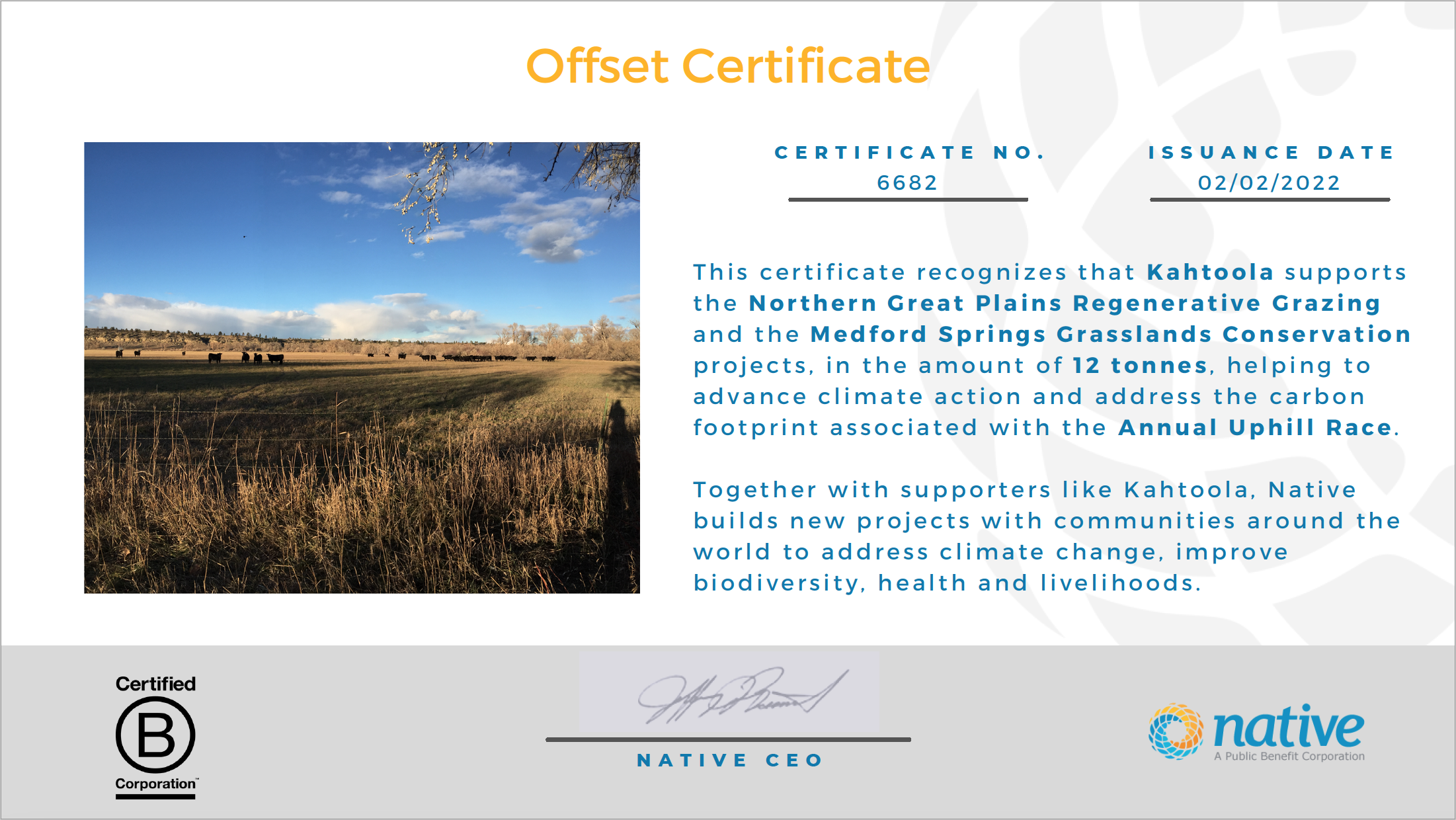 Native's Certificate for Kahtoola Uphill